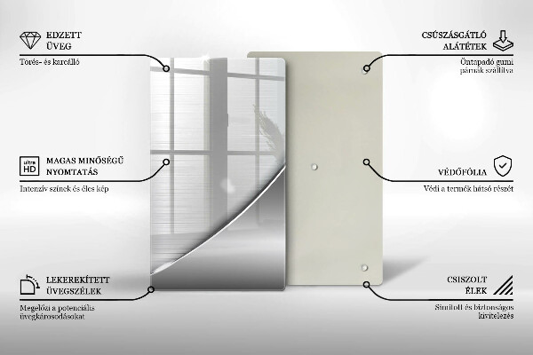 Kuchynská doska zo skla Kovové tvary