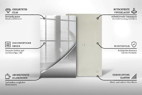Kuchynská doska zo skla Kovové tvary