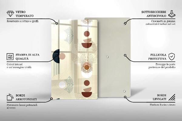Kuchynská doska zo skla Boho geometrické tvary