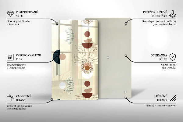 Kuchynská doska zo skla Boho geometrické tvary
