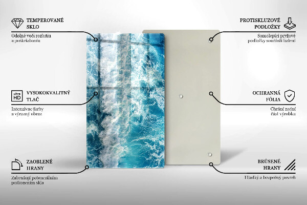 Kuchynská doska zo skla Vlny morskej vody