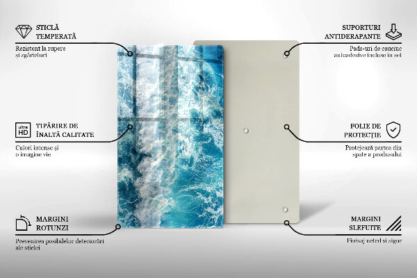 Kuchynská doska zo skla Vlny morskej vody