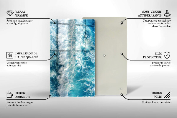 Kuchynská doska zo skla Vlny morskej vody