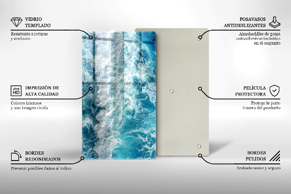 Kuchynská doska zo skla Vlny morskej vody