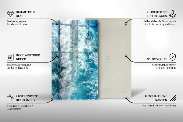 Kuchynská doska zo skla Vlny morskej vody