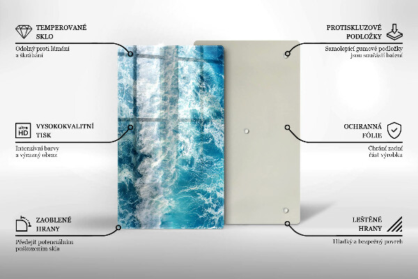 Kuchynská doska zo skla Vlny morskej vody