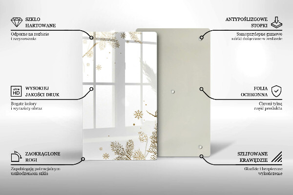 Sklenená doska na krájanie Zimné dekorácie