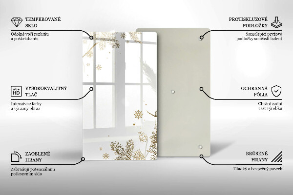 Sklenená doska na krájanie Zimné dekorácie