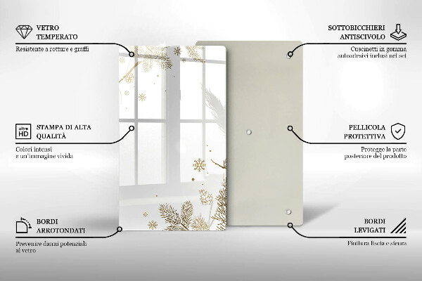 Sklenená doska na krájanie Zimné dekorácie