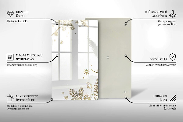 Sklenená doska na krájanie Zimné dekorácie