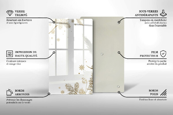 Sklenená doska na krájanie Zimné dekorácie