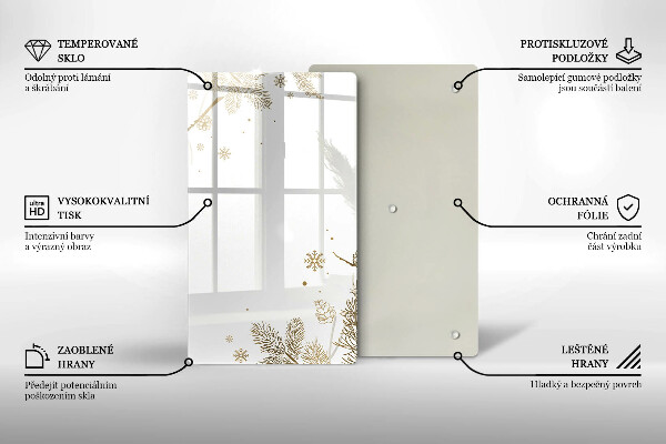 Sklenená doska na krájanie Zimné dekorácie