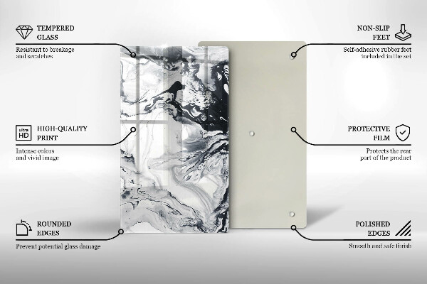 Kuchynská doska zo skla Atramentová abstrakcia