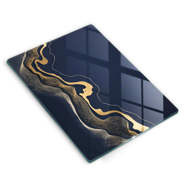 Kuchynská doska zo skla Abstraktné zlaté čiary