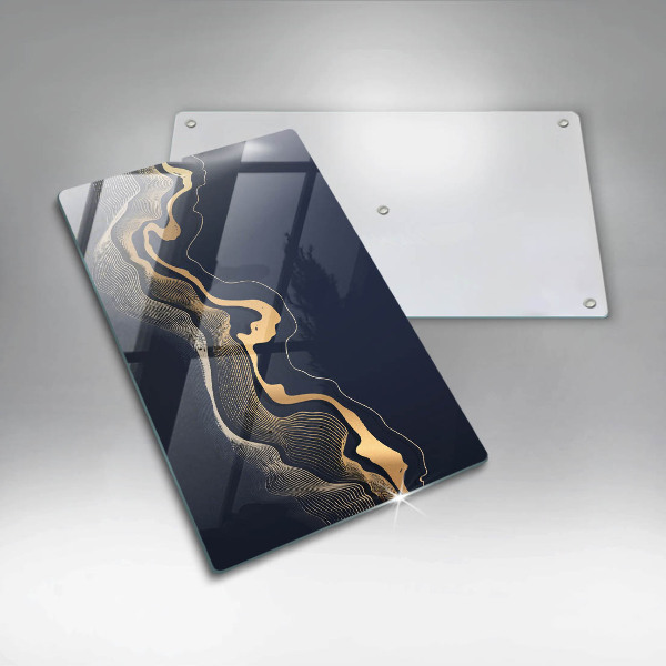 Kuchynská doska zo skla Abstraktné zlaté čiary