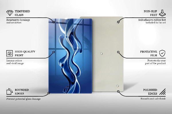 Sklenená doska na krájanie Abstrakcia tekutín