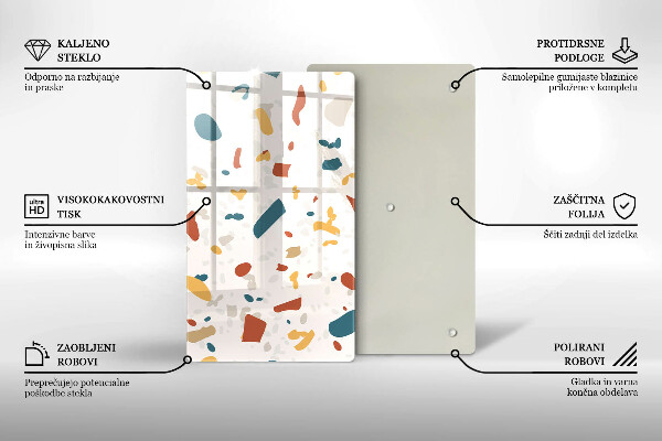 Sklenená doska na krájanie Dekoratívna kamenina