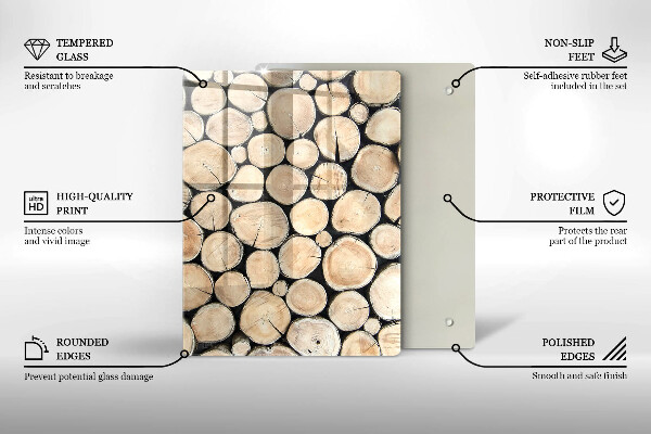 Kuchynská doska zo skla Drevené pne stromov