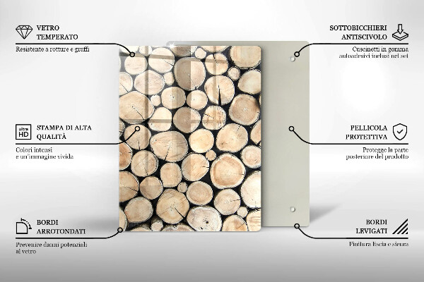 Kuchynská doska zo skla Drevené pne stromov