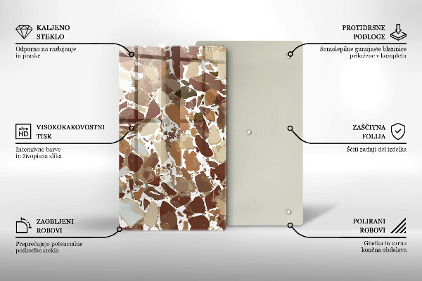 Sklenená doska na krájanie Kamenné ozdobné škvrny