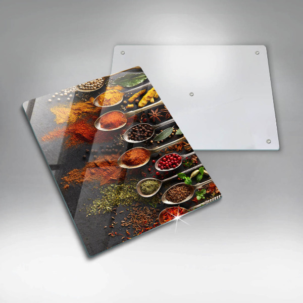 Kuchynská doska zo skla Lyžice s korením