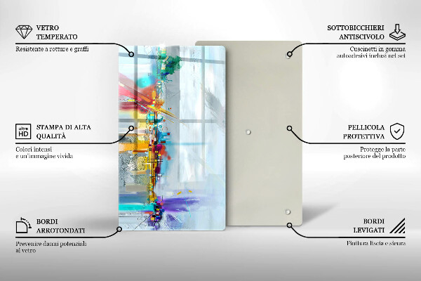 Kuchynská doska zo skla Maľovaná abstrakcia