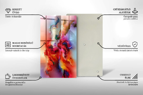 Kuchynská doska zo skla Dymová abstrakcia