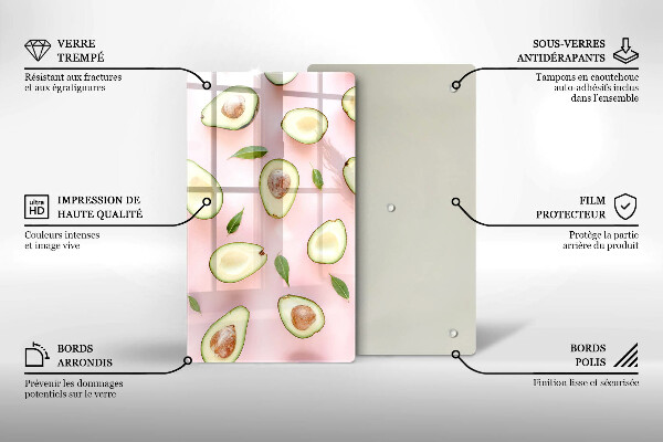 Kuchynská doska zo skla Avokádový vzor