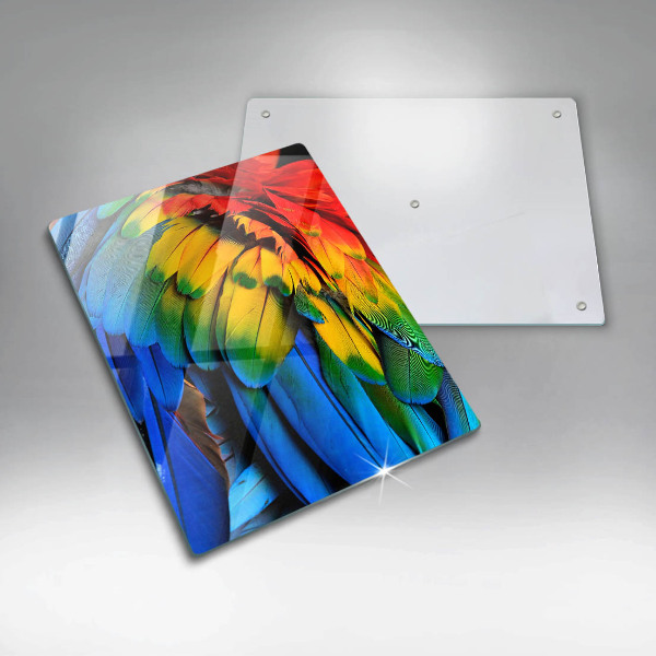 Kuchynská doska zo skla Farebné papagájové perie