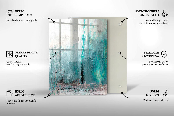 Kuchynská doska zo skla Farebné papagájové perie