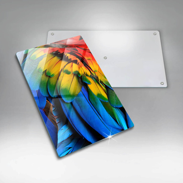 Kuchynská doska zo skla Farebné papagájové perie
