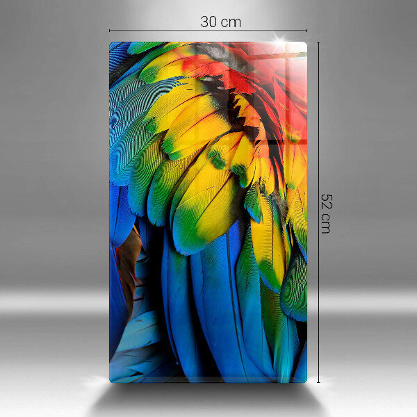 Kuchynská doska zo skla Farebné papagájové perie