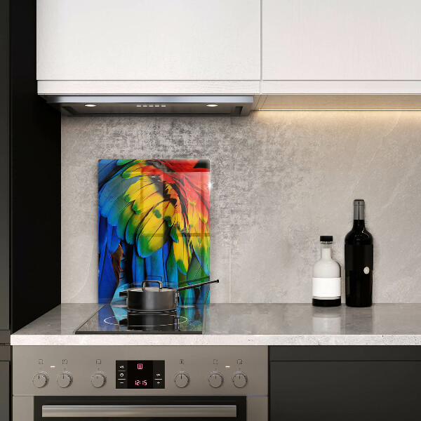 Kuchynská doska zo skla Farebné papagájové perie