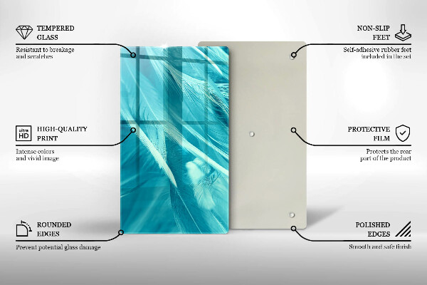 Kuchynská doska zo skla Jemné perie