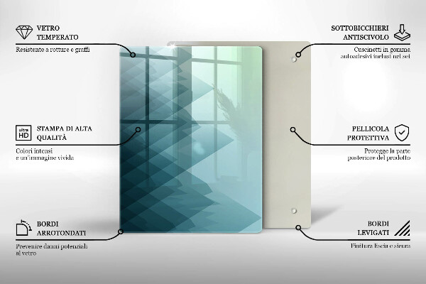 Kuchynská doska zo skla Jemné perie
