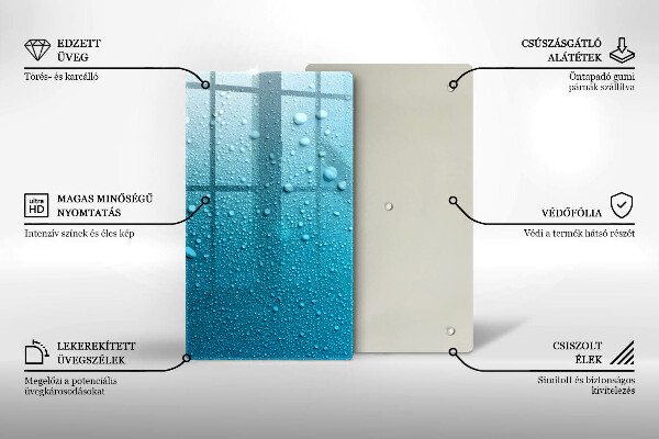 Kuchynská doska zo skla Kvapky vody