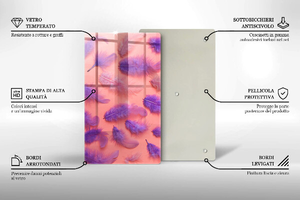 Kuchynská doska zo skla Nadýchané perie