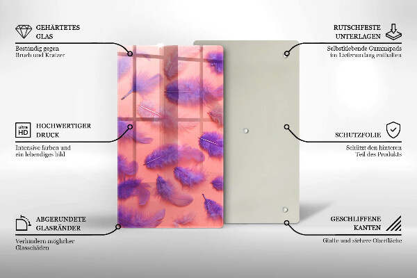 Kuchynská doska zo skla Nadýchané perie