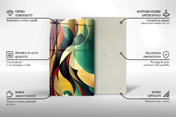 Kuchynská doska zo skla Tvarová abstrakcia