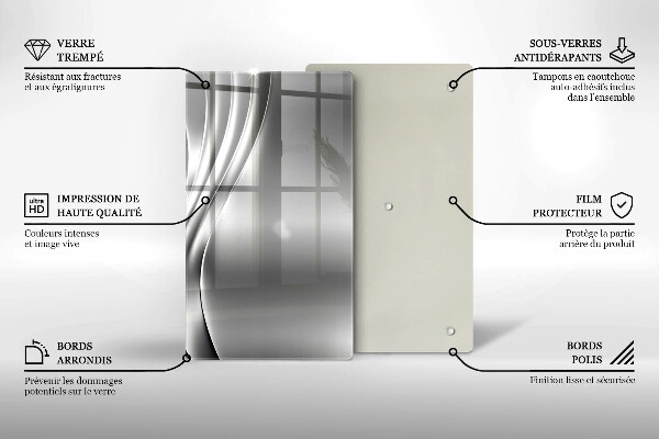 Kuchynská doska zo skla Kovová konštrukcia