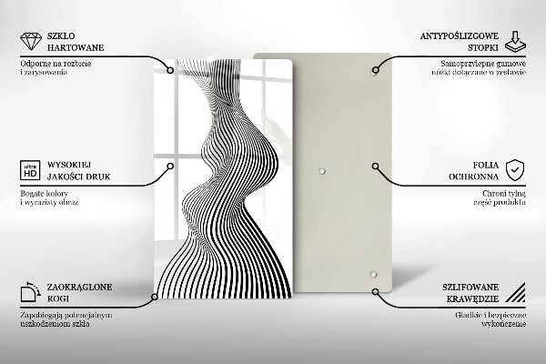 Kuchynská doska zo skla Lineárna abstrakcia