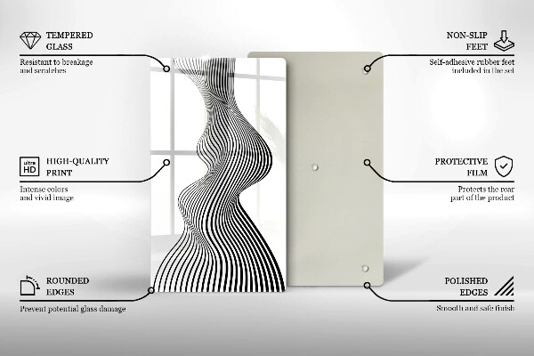 Kuchynská doska zo skla Lineárna abstrakcia