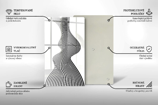 Kuchynská doska zo skla Lineárna abstrakcia