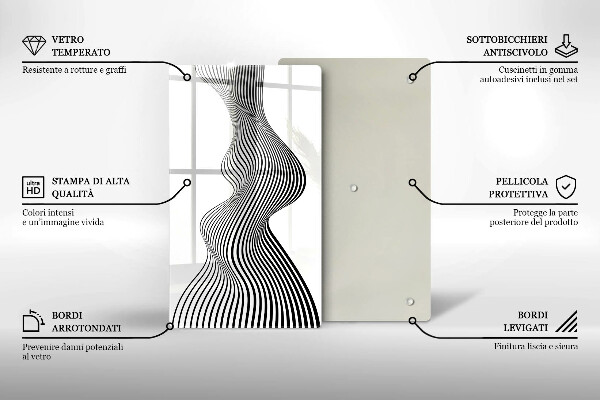 Kuchynská doska zo skla Lineárna abstrakcia