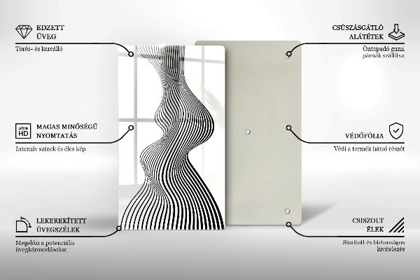 Kuchynská doska zo skla Lineárna abstrakcia