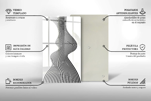 Kuchynská doska zo skla Lineárna abstrakcia