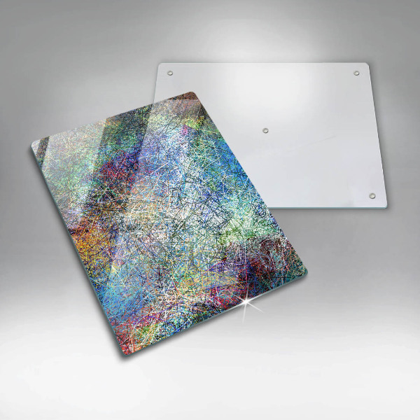 Kuchynská doska zo skla Farebná čiarová abstrakcia