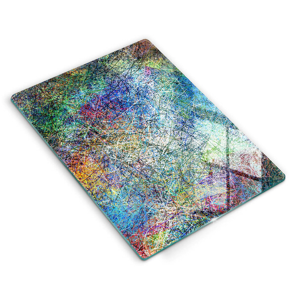 Kuchynská doska zo skla Farebná čiarová abstrakcia