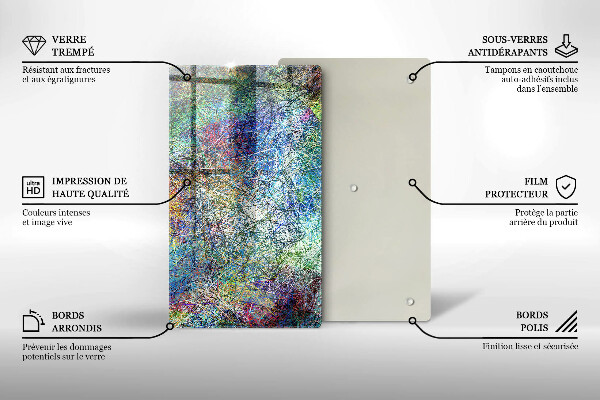 Kuchynská doska zo skla Farebná čiarová abstrakcia