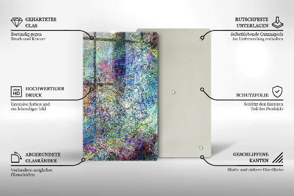 Kuchynská doska zo skla Farebná čiarová abstrakcia